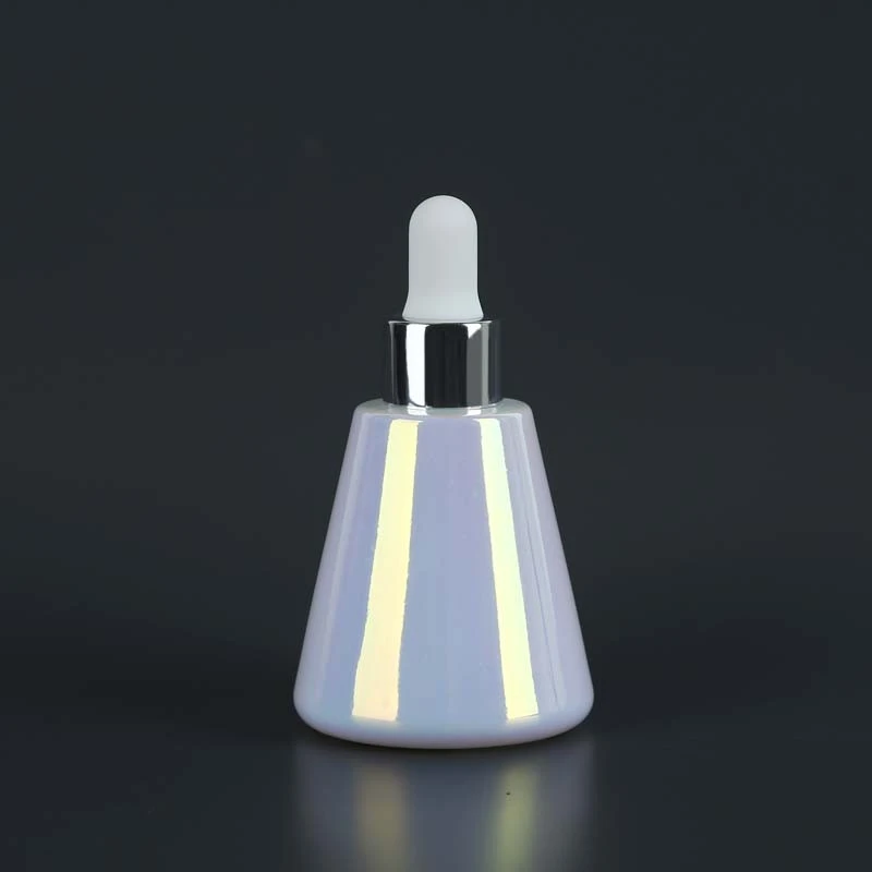 Customize 30ml Glass Dropper Bottles Electroplated Cosmetic Container